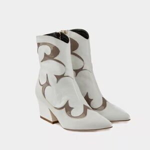 White Tibi Cowboy Boots Used